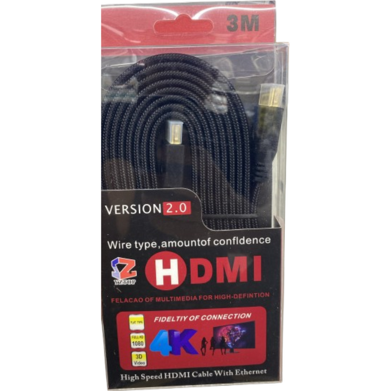 Cabo HDMI 2.0 4K 3D FullHD-1080 - 3 Metros